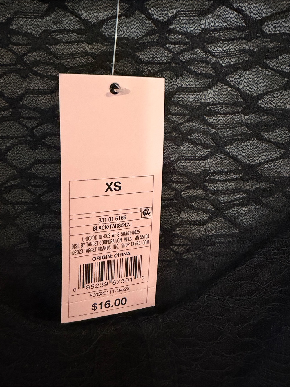 Wild Fable Black Lace Crop Top XS Scoop Neck Sheer Y2K Fitted NWT - Picture 4 of 6